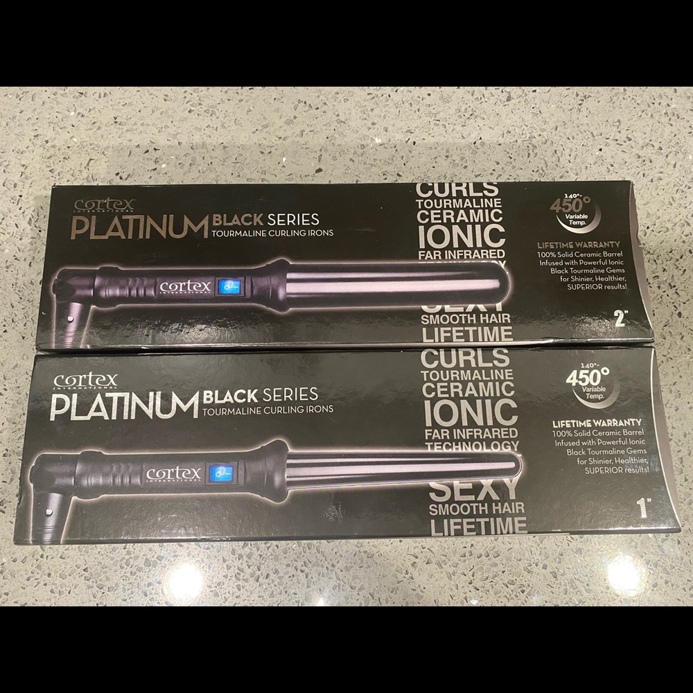 Cortex Black Series Tourmaline Curling Iron Wands.